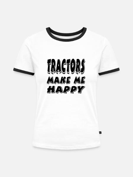 Traktor - Frauen Kontrast-T-Shirt - Weiß/Schwarz