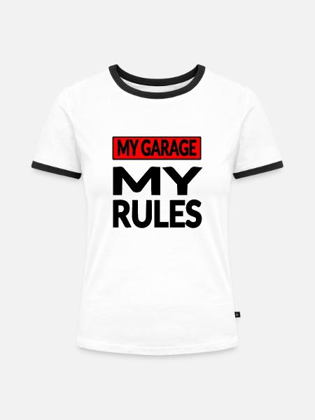 Garage - Frauen Kontrast-T-Shirt - Weiß/Schwarz