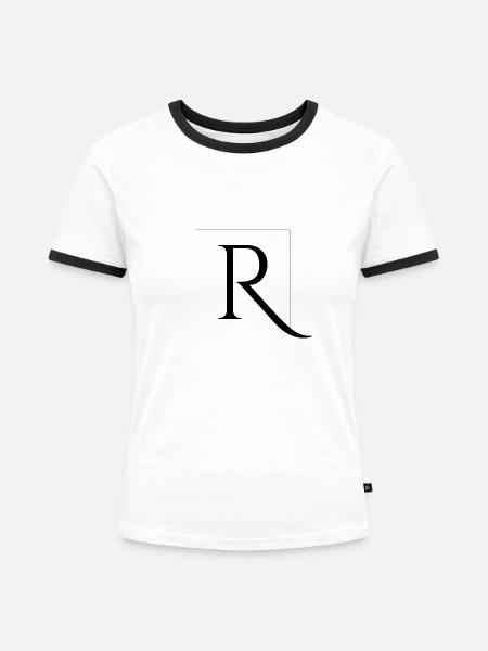 R like ? - Frauen Kontrast-T-Shirt - Weiß/Schwarz