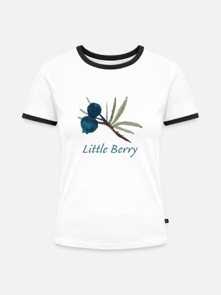 Blaubeeren Ranke - Frauen Kontrast-T-Shirt - Weiß/Schwarz