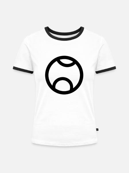 Tennisball - Frauen Kontrast-T-Shirt - Weiß/Schwarz