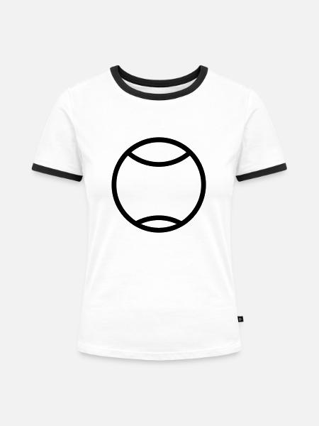 Tennisball - Frauen Kontrast-T-Shirt - Weiß/Schwarz