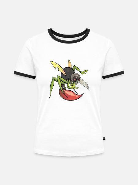 Das Moskitonetz - Frauen Kontrast-T-Shirt - Weiß/Schwarz