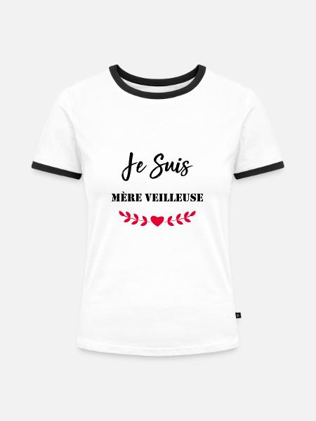 Ich bin Mutter - Frauen Kontrast-T-Shirt - Weiß/Schwarz