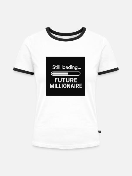 Millionärsclub - Frauen Kontrast-T-Shirt - Weiß/Schwarz