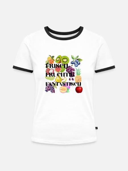 Frisch Fruchtig Fantastisch - Frauen Kontrast-T-Shirt - Weiß/Schwarz
