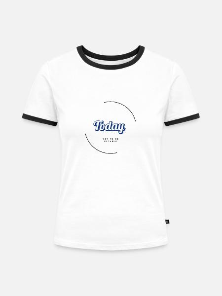Today - Frauen Kontrast-T-Shirt - Weiß/Schwarz