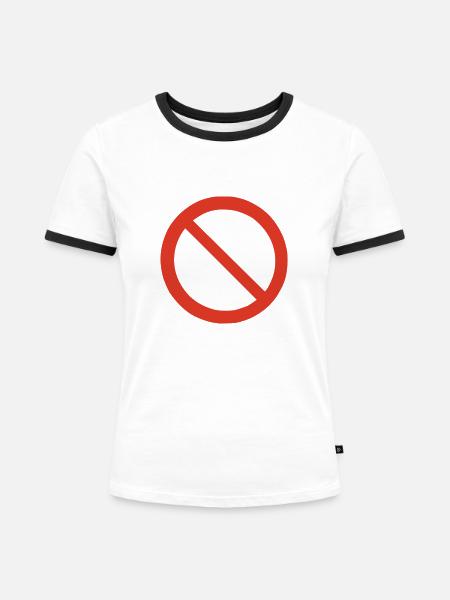 Verbot - Frauen Kontrast-T-Shirt - Weiß/Schwarz