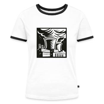 kraftwerk - Frauen Kontrast-T-Shirt - Weiß/Schwarz - Vorne - Selfina (174cm)