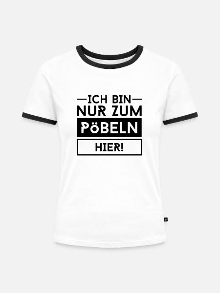 pöbeln - Frauen Kontrast-T-Shirt - Weiß/Schwarz