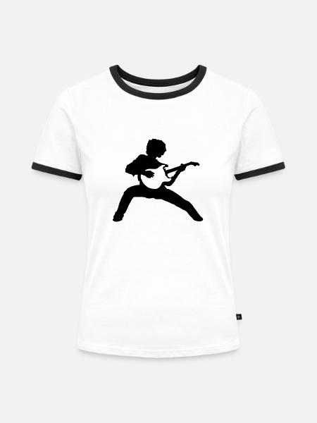 rocker - Frauen Kontrast-T-Shirt - Weiß/Schwarz