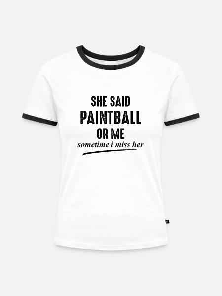 Paintball Airsoft - Frauen Kontrast-T-Shirt - Weiß/Schwarz
