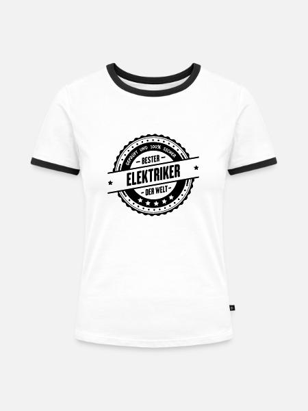 Bester Elektriker - Frauen Kontrast-T-Shirt - Weiß/Schwarz