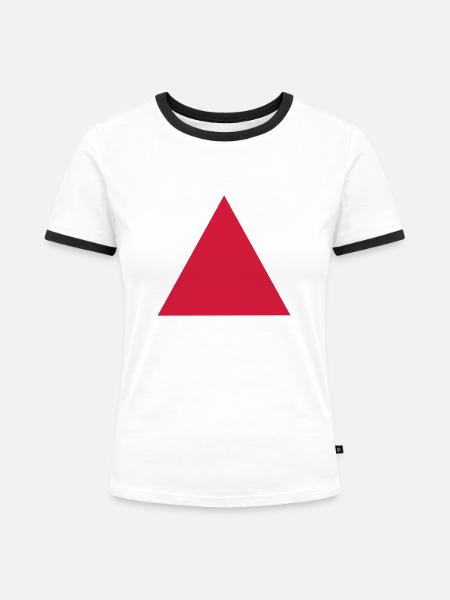 Dreieck - Frauen Kontrast-T-Shirt - Weiß/Schwarz
