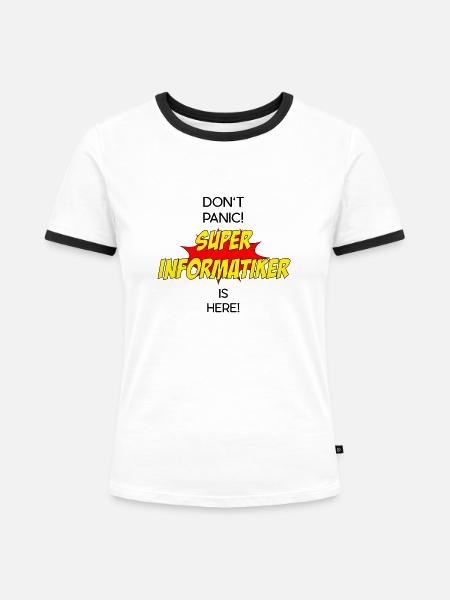 Super Informatiker - Frauen Kontrast-T-Shirt - Weiß/Schwarz
