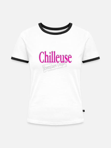 Einzigartiger Kühler - Frauen Kontrast-T-Shirt - Weiß/Schwarz