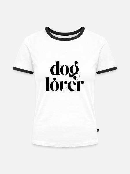 Hundefreund - Frauen Kontrast-T-Shirt - Weiß/Schwarz