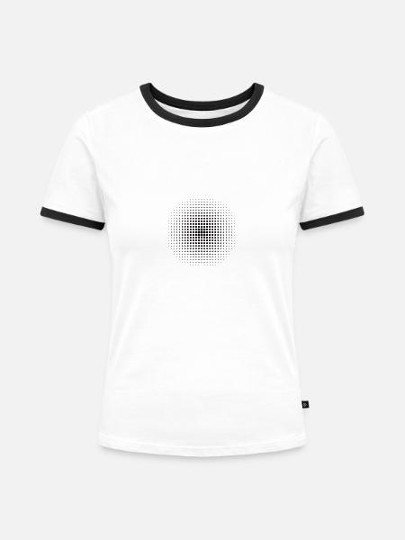 Punkt Hintergrund Schwarz - Frauen Kontrast-T-Shirt - Weiß/Schwarz