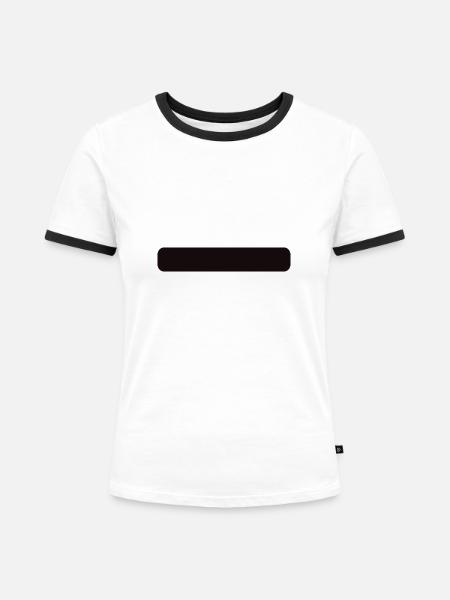 Banner schlicht rund schwarz - Frauen Kontrast-T-Shirt - Weiß/Schwarz