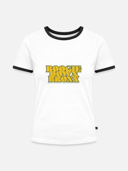 Bronx NYC - Frauen Kontrast-T-Shirt - Weiß/Schwarz