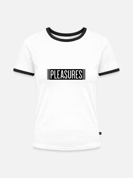 GENÜSSE - Frauen Kontrast-T-Shirt - Weiß/Schwarz