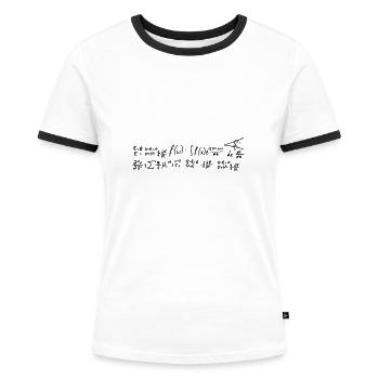 Mathe Formeln - Frauen Kontrast-T-Shirt - Weiß/Schwarz - Vorne - Selfina (174cm)