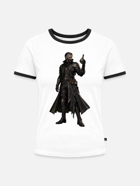 Alchemistischer Schattenmeister - Frauen Kontrast-T-Shirt - Weiß/Schwarz