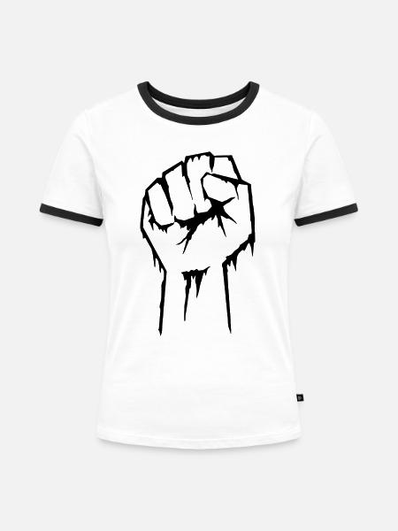Zombie Hand 1 - Frauen Kontrast-T-Shirt - Weiß/Schwarz