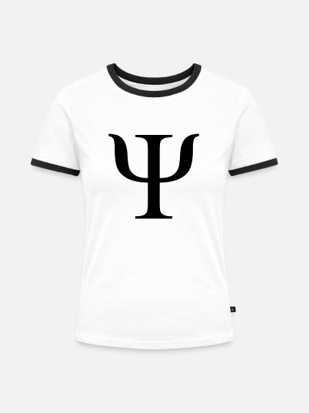Psi - Frauen Kontrast-T-Shirt - Weiß/Schwarz