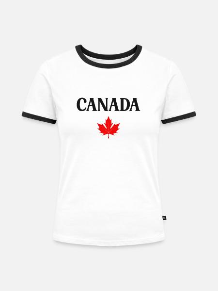 Erable Kanada - Frauen Kontrast-T-Shirt - Weiß/Schwarz