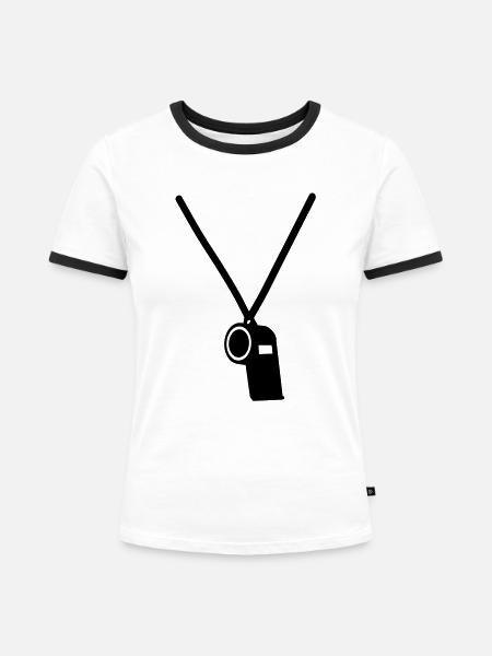 Pfeife - Frauen Kontrast-T-Shirt - Weiß/Schwarz