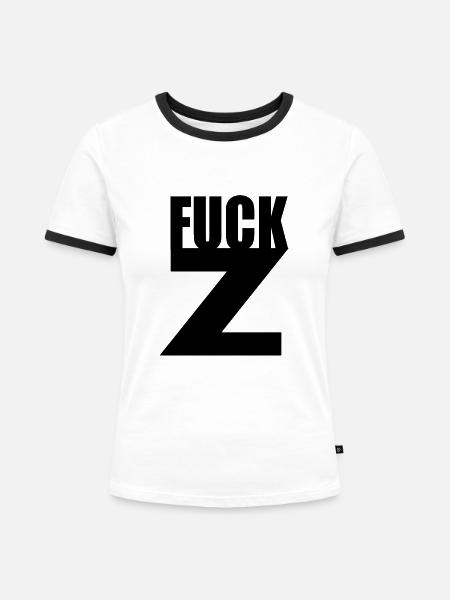 Fuck z - Frauen Kontrast-T-Shirt - Weiß/Schwarz