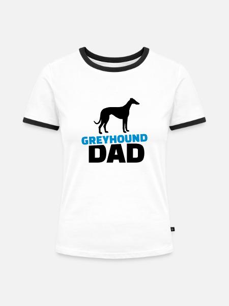 Windhund - Frauen Kontrast-T-Shirt - Weiß/Schwarz