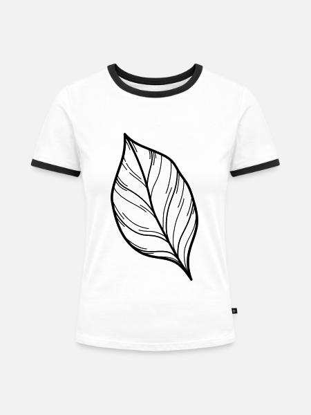simple Wildblume - Frauen Kontrast-T-Shirt - Weiß/Schwarz