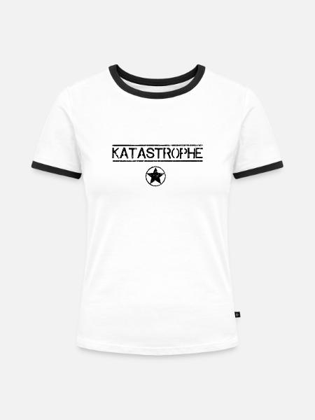 Katastrophe - dunkel - Frauen Kontrast-T-Shirt - Weiß/Schwarz