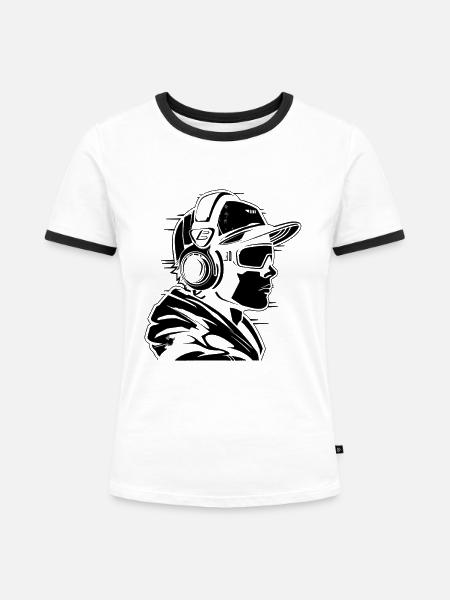 Spieleliebhaber - Frauen Kontrast-T-Shirt - Weiß/Schwarz