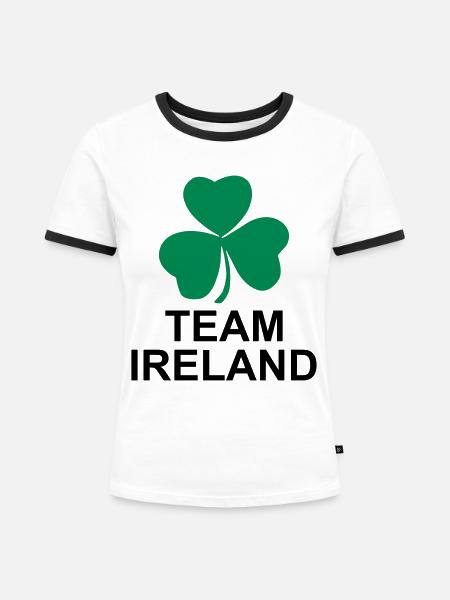Team Ireland - Frauen Kontrast-T-Shirt - Weiß/Schwarz