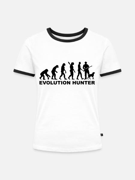 Jäger - Frauen Kontrast-T-Shirt - Weiß/Schwarz