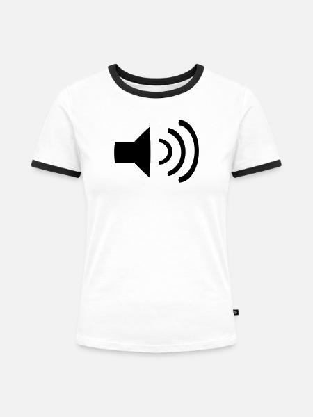 Music Volume - Frauen Kontrast-T-Shirt - Weiß/Schwarz