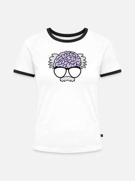 Gehirn eines Professors - Frauen Kontrast-T-Shirt - Weiß/Schwarz