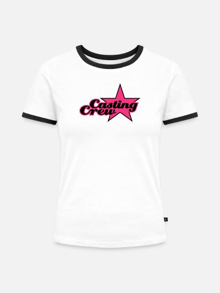 Casting Crew - Frauen Kontrast-T-Shirt - Weiß/Schwarz