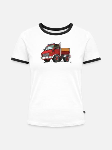 FeuerMog - Frauen Kontrast-T-Shirt - Weiß/Schwarz