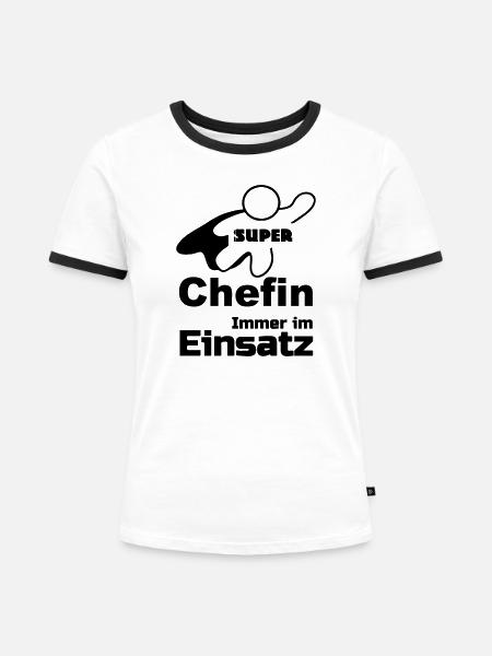 Super Chefin Geschenk - Frauen Kontrast-T-Shirt - Weiß/Schwarz