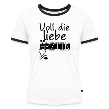 Liebe Ärztin Geschenk - Frauen Kontrast-T-Shirt - Weiß/Schwarz - Vorne - Selfina (174cm)