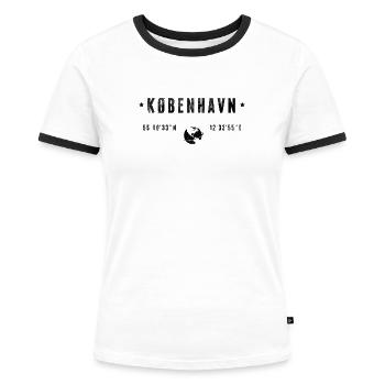 Kobenhavn - Frauen Kontrast-T-Shirt - Weiß/Schwarz - Vorne - Selfina (174cm)