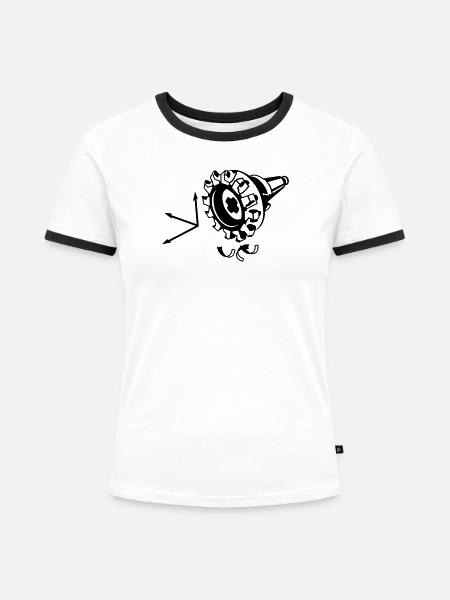 Fräser - Frauen Kontrast-T-Shirt - Weiß/Schwarz
