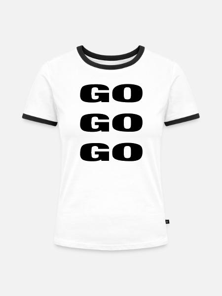 go - Frauen Kontrast-T-Shirt - Weiß/Schwarz
