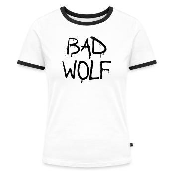 bad wolf - Frauen Kontrast-T-Shirt - Weiß/Schwarz - Vorne - Selfina (174cm)