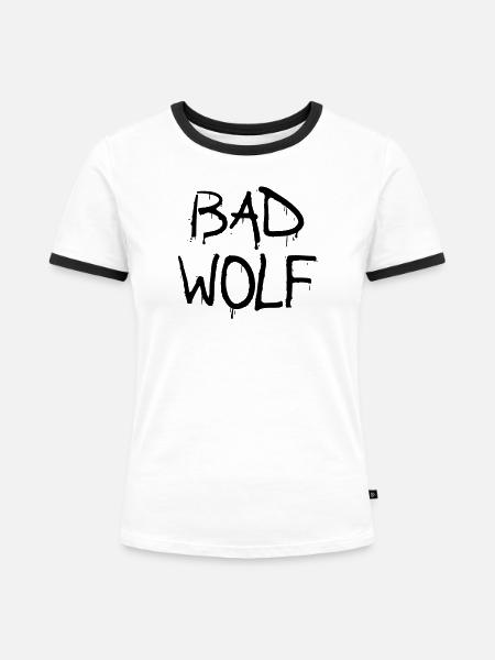 bad wolf - Frauen Kontrast-T-Shirt - Weiß/Schwarz