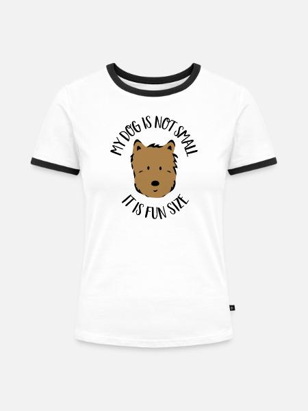 Kleiner Hund - Frauen Kontrast-T-Shirt - Weiß/Schwarz